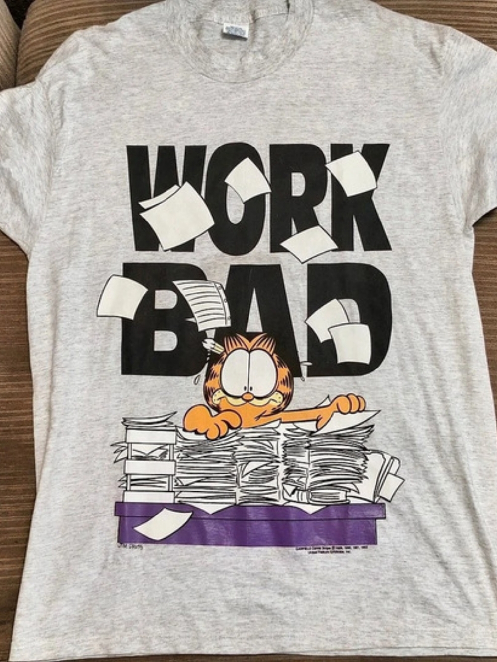 Sun Sportswear Vintage 1992 Garfield Work Bad T-Shirt